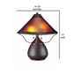 Pot Bellied Metal Body Table Lamp with Conical Mica Shade Bronze By Casagear Home BM223691