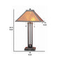 Ball Inlay Metal Body Table Lamp with Square Mica Shade Bronze By Casagear Home BM223694