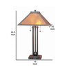 Ball Inlay Metal Body Table Lamp with Square Mica Shade Bronze By Casagear Home BM223694