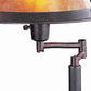 Metal Body Swing Arm Table Lamp with Conical Mica Shade Bronze By Casagear Home BM223703