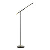 10 Watt Adjustable Metal Frame Floor Lamp, Black and Brass By Casagear Home