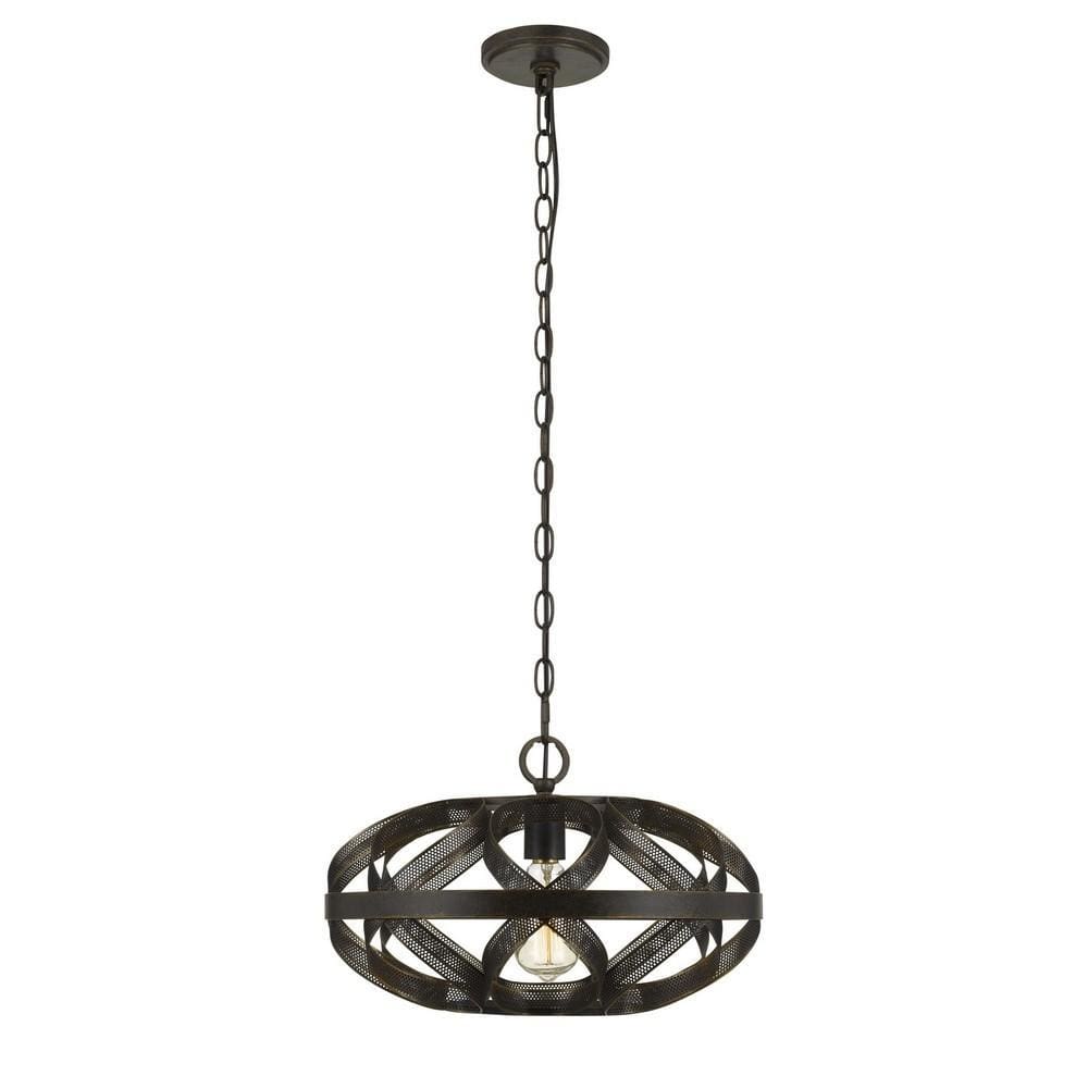 60W Twisted Metal Mesh Design Pendant Fixture, Dark Bronze By Casagear Home