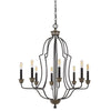 60 X 8 Watt Metal Chandelier with Tubular Frame, Textured Bronze By Casagear Home