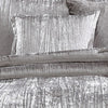 Queen Size 7 Piece Fabric Comforter Set with Crinkle Texture Silver By Casagear Home BM225206