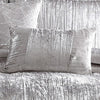 Queen Size 7 Piece Fabric Comforter Set with Crinkle Texture Silver By Casagear Home BM225206