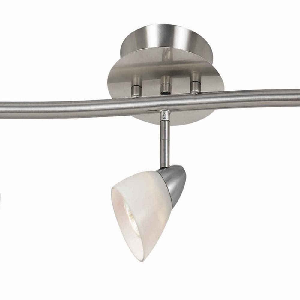 5 Light 120V Metal Track Light Fixture with Glass Shade White and Silver By Casagear Home BM225641