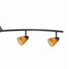 5 Light Glass Shade 120V Metal Track Light Fixture Black and Yellow By Casagear Home BM225649