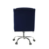 Velvet Upholstered Armless Swivel Tufted Office Chair Blue By Casagear Home BM225735