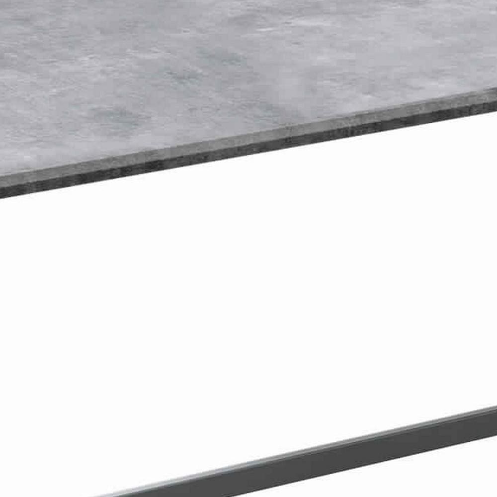 3 Piece Faux Concrete Top Occasional Table Set,Gray & Silver By Casagear Home BM225744