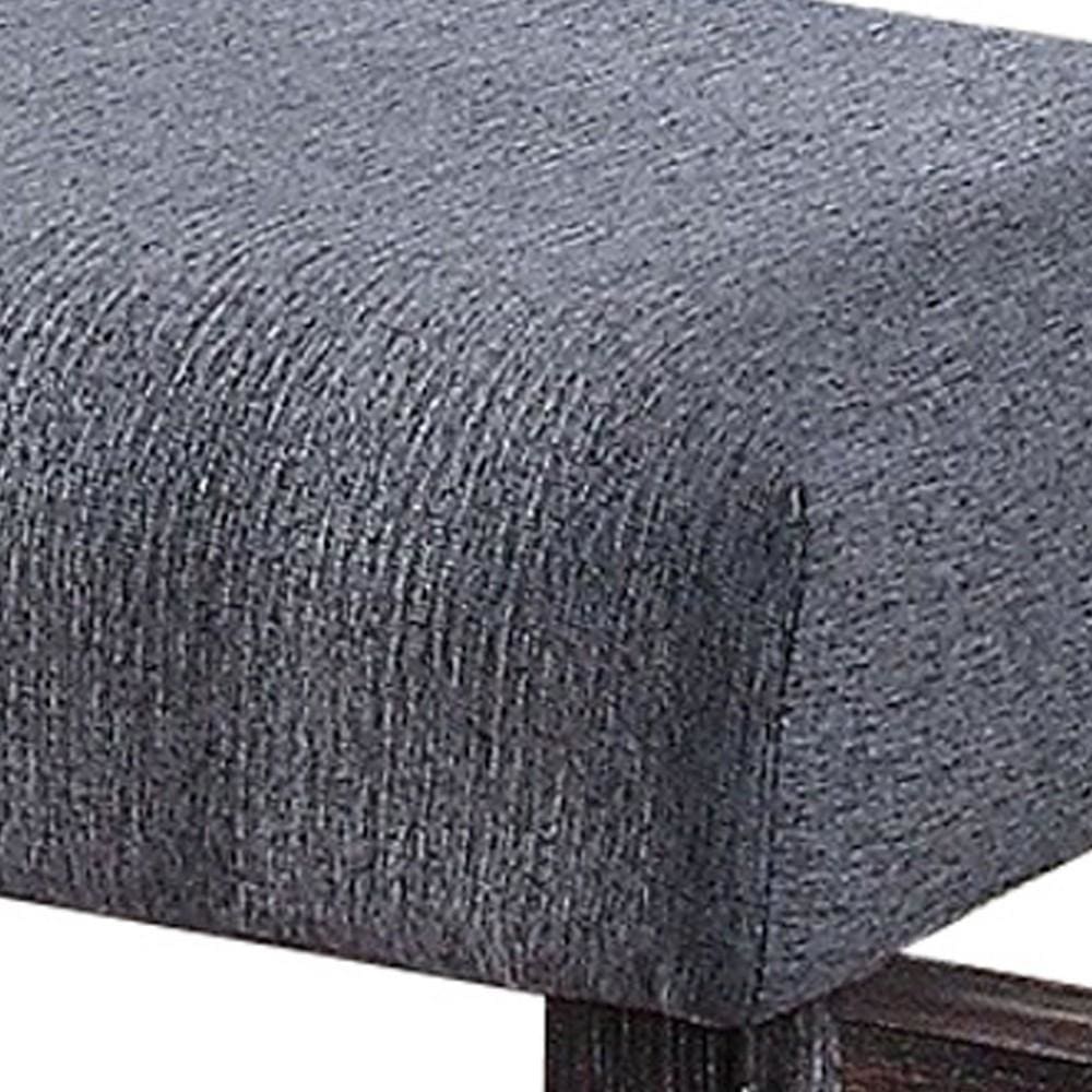 48 Fabric Counter Height Bench with Padded Seat,Gray & Brown By Casagear Home BM225972