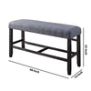 48 Fabric Counter Height Bench with Padded Seat,Gray & Brown By Casagear Home BM225972