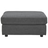 Fabric Oversized Accent Ottoman with Contrast Stitching Dark Gray By Casagear Home BM226125