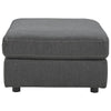 Fabric Oversized Accent Ottoman with Contrast Stitching Dark Gray By Casagear Home BM226125