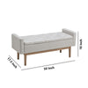 Tufted Fabric Storage Bench with Low Profile Elevated Arms Light Gray By Casagear Home BM226158