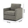 Swivel Fabric Upholstered Accent Chair with Track Arms and Trim Base Gray By Casagear Home BM226160