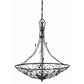 27" 3 Bulb Round Scrolled Metal Frame Chandelier,Dark Bronze By Casagear Home