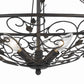 27 3 Bulb Round Scrolled Metal Frame Chandelier,Dark Bronze By Casagear Home BM226305