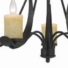 26 5 Bulb Candelabra Metal Frame Chandelier Black & Beige By Casagear Home BM226307