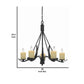 26 5 Bulb Candelabra Metal Frame Chandelier Black & Beige By Casagear Home BM226307