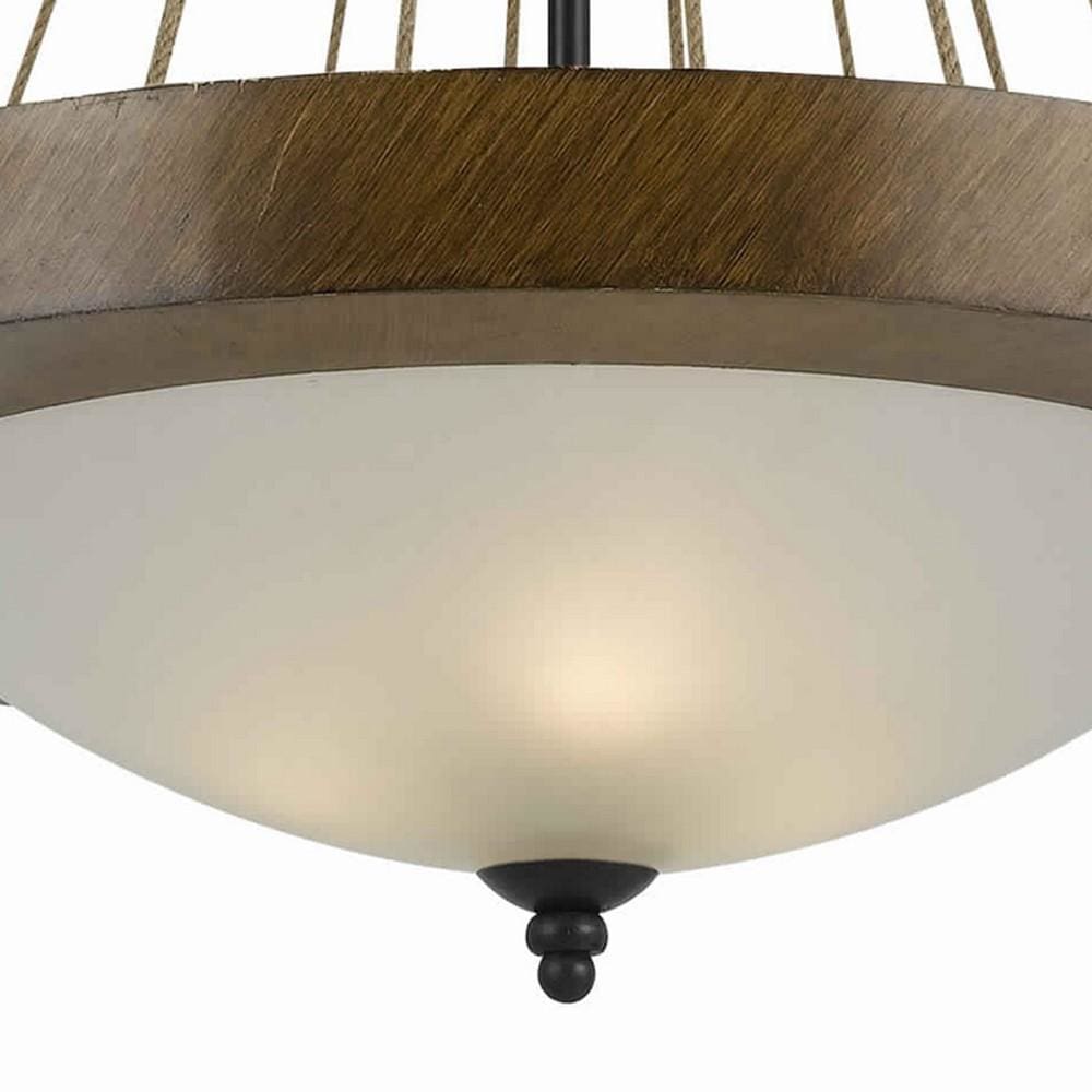 32 3 Bulb Pendant Fixture with Smoked Glass Shade Brown By Casagear Home BM226309