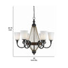 31 6 Bulb Scrolled Design Chandelier Brown & Black By Casagear Home BM226311