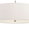 12 3 Bulb Drum Shade Pendant Fixture with Diffuser White By Casagear Home BM226334