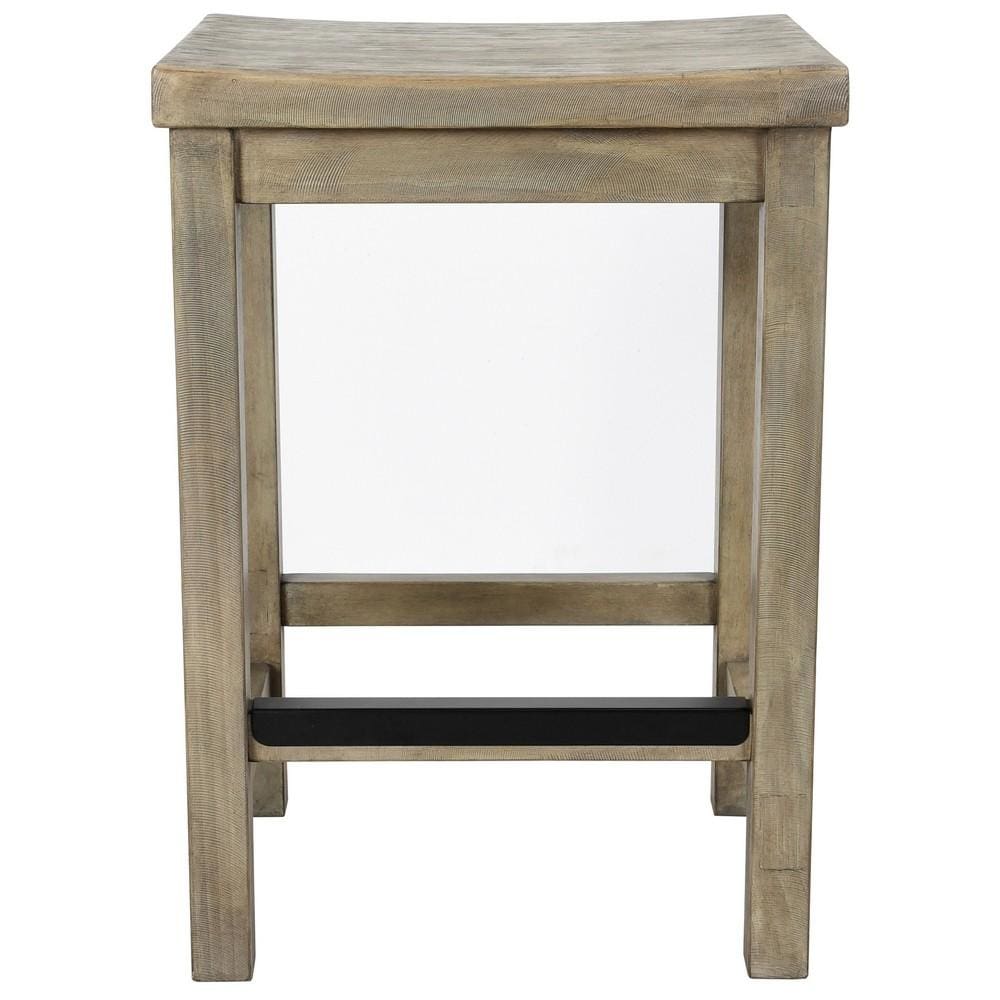 24 Counter Height Stool with Grain Details Natural Gray By Casagear Home BM226364