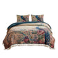 3 Piece King Size Quilt Set with Floral Print and Crochet Trim, Multicolor By Casagear Home