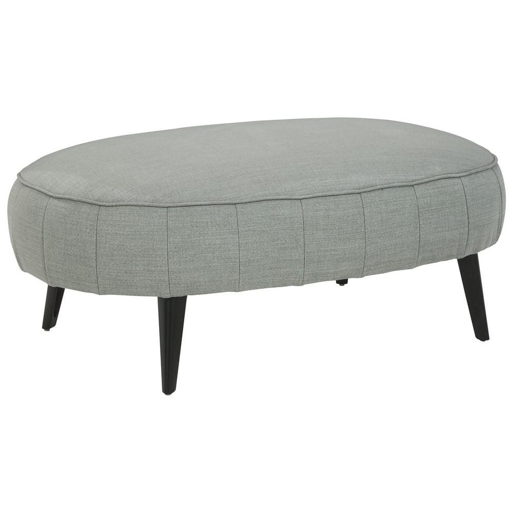 Fabric Upholstered Oversized Ottoman with Metal Legs, Gray By Casagear Home