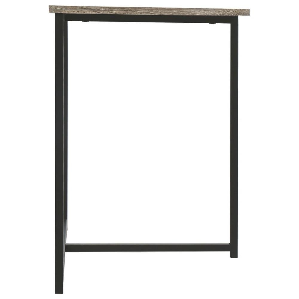 20 Half Moon Shape Metal Chair Side End Table,Brown & Black By Casagear Home BM226507