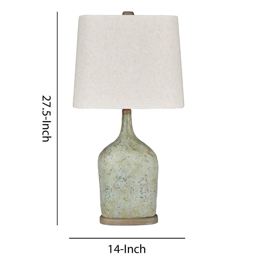 27.5 Bottle Shape Paper Composite Table Lamp Set of 2,Gray By Casagear Home BM226580