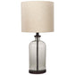 22" Cylindrical Seeded Glass Table Lamp, Beige & Clear By Casagear Home