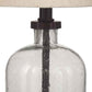 22 Cylindrical Seeded Glass Table Lamp Beige & Clear By Casagear Home BM226582