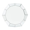 Mirror Octagonal Shape Coffee Table with Faux Diamond Inlays Silver By Casagear Home BM226892