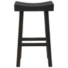 31 Inch Wooden Saddle Stool with Angular Legs Set of 2 Black By Casagear Home BM227040