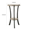 Round Wooden Top Accent Table with Flared Metal Legs Brown and Gray By Casagear Home BM227089