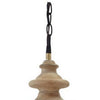 Glass Dome Pendant Light with Wood Finial Crown Top Brown and Clear By Casagear Home BM227175