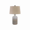 Ceramic Body Table Lamp with Brushed Details Set of 2 Beige and White By Casagear Home BM227188