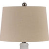 Ceramic Body Table Lamp with Brushed Details Set of 2 Beige and White By Casagear Home BM227188