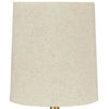 Pot Bellied Metal Table Lamp with Textured Golden Embellishment White By Casagear Home BM227194