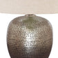 Bellied metal Body Table Lamp with Splotched Details Brass and Cream By Casagear Home BM227196