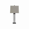 Glass and Metal Base Table Lamp with Square Shade Set of 2 Clear and Gray By Casagear Home BM227213