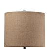 Glass Table Lamp with Fabric Drum Shade Gold and Beige By Casagear Home BM227214