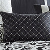 7 Piece King Polyester Comforter Set with Large Medallion Black and White By Casagear Home BM227296