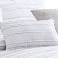 6 Piece Queen Cotton Comforter Set with Frayed Edges White and Gray By Casagear Home BM227301