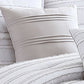 6 Piece Queen Cotton Comforter Set with Frayed Edges White and Gray By Casagear Home BM227301