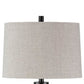 Glass and Metal Frame Table Lamp with Fabric Shade Gray and Black By Casagear Home BM227351