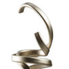 Twisted Scrolled Metal Sculpture with Marble Base Champagne Gold and White By Casagear Home BM227395