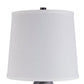 Vase Shape Resin Table Lamp with Fabric Shade Set of 2 Gray and White By Casagear Home BM227554