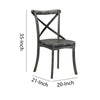 Wood and Metal Side Chair with X Open Back Set of 2 Rustic Gray and Black By Casagear Home BM227714